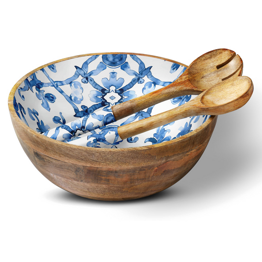 Blue Watercolor 12" Decorative Bowl