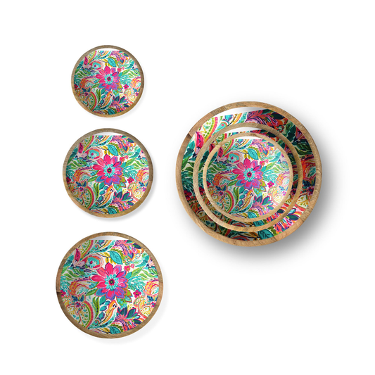 Bright Paisley Set of 3 Decorative Bowls