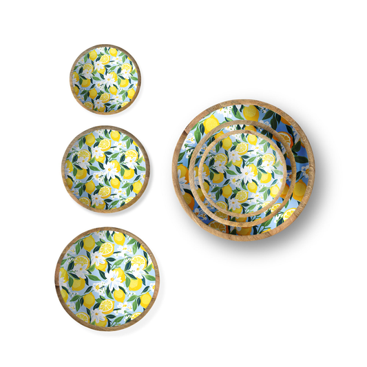 Lemons Set of 3 Decorative Bowls