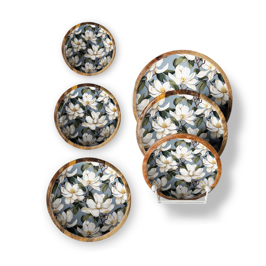 Magnolia Set of 3 Decorative Round Trays