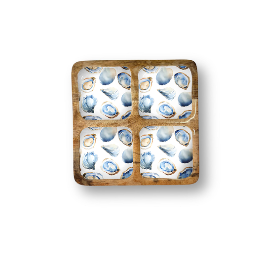 Oysters Decorative Tray with 4 Compartments