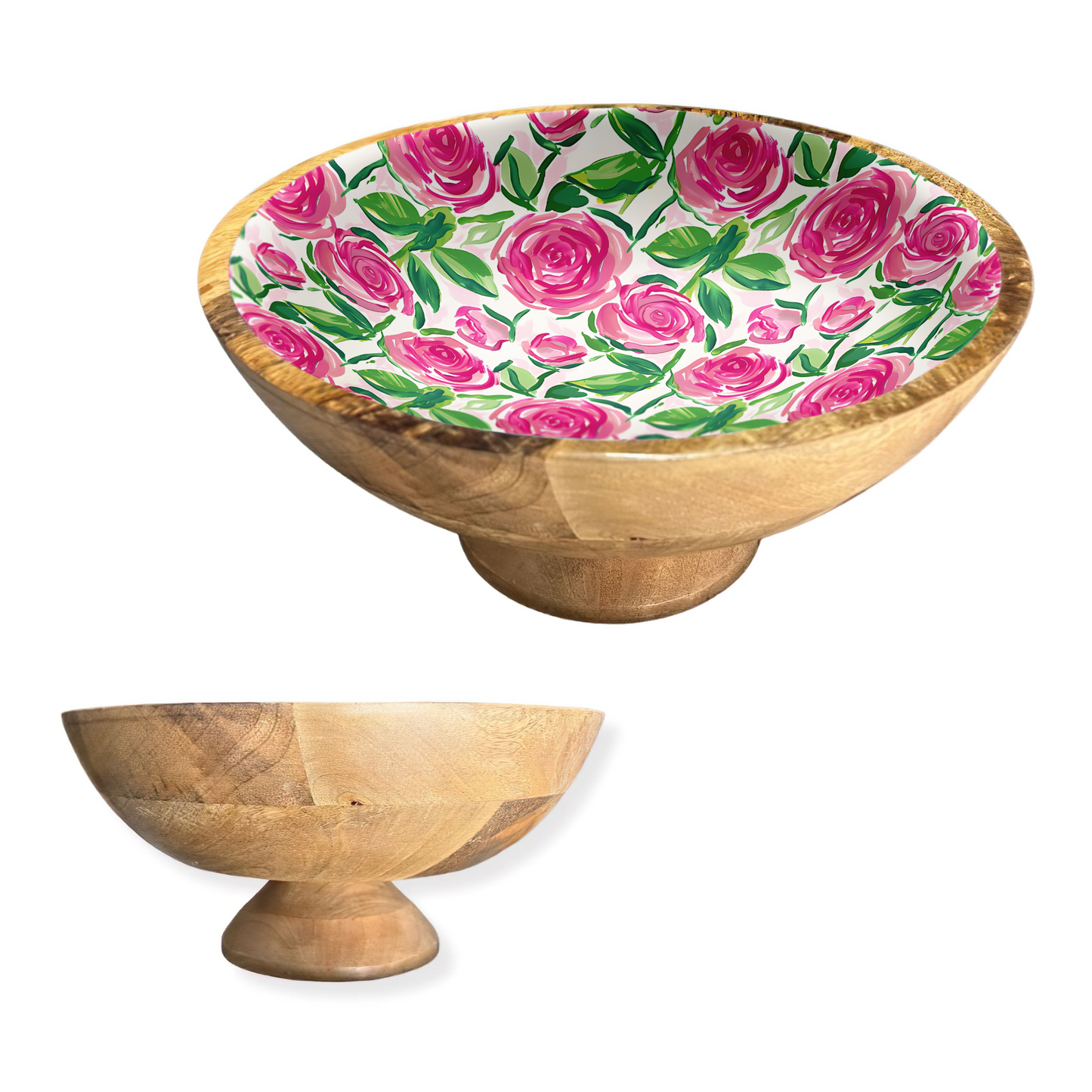 Roses 12" Decorative Pedestal Bowl