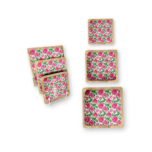 Roses Set of 3 Decorative Square Trays