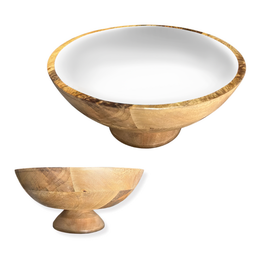 White 12" Decorative Pedestal Bowl