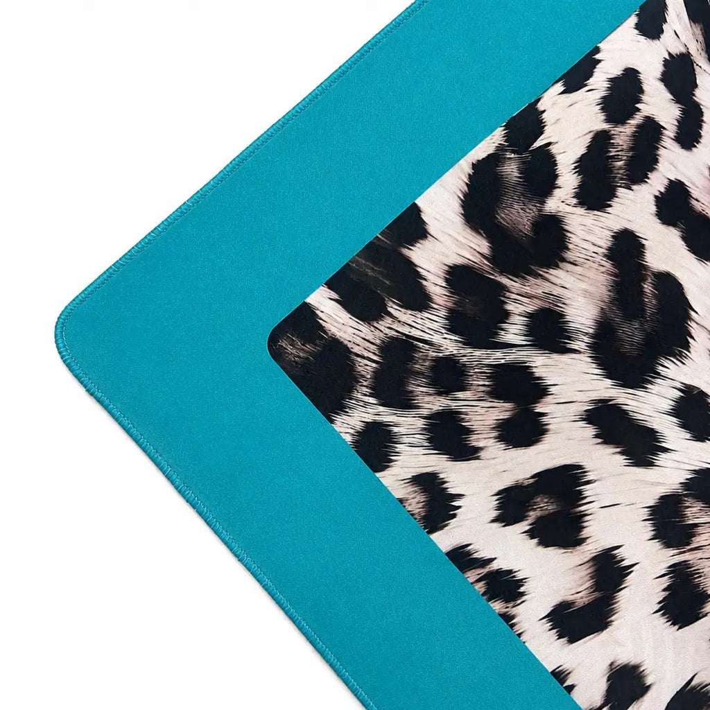 Teal Rivera Leopard 33" Mahjong Mat