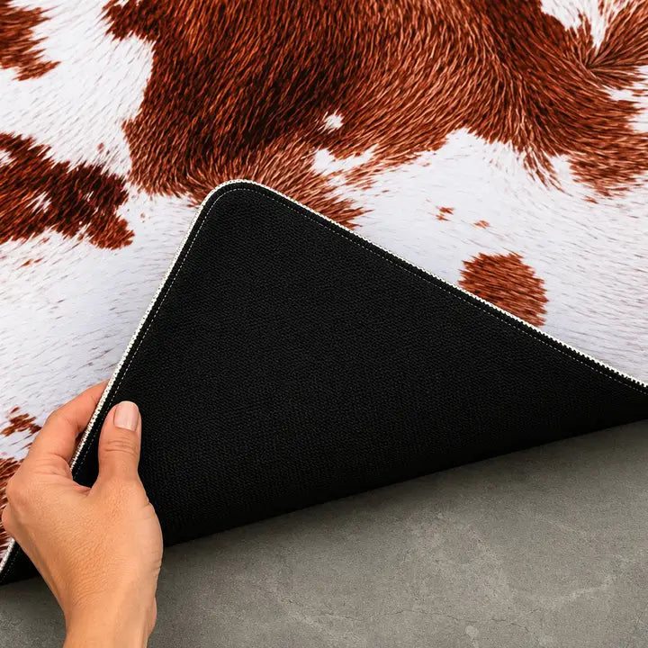 Highland Cow Hide Safari Club Collection Mahjong Mat – 33"