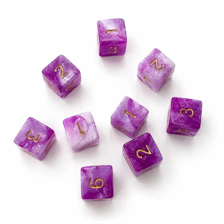 Pearlized Acrylic Mahjong Dice Set – Metallic Gold Numbering, Specialty Game Accessories