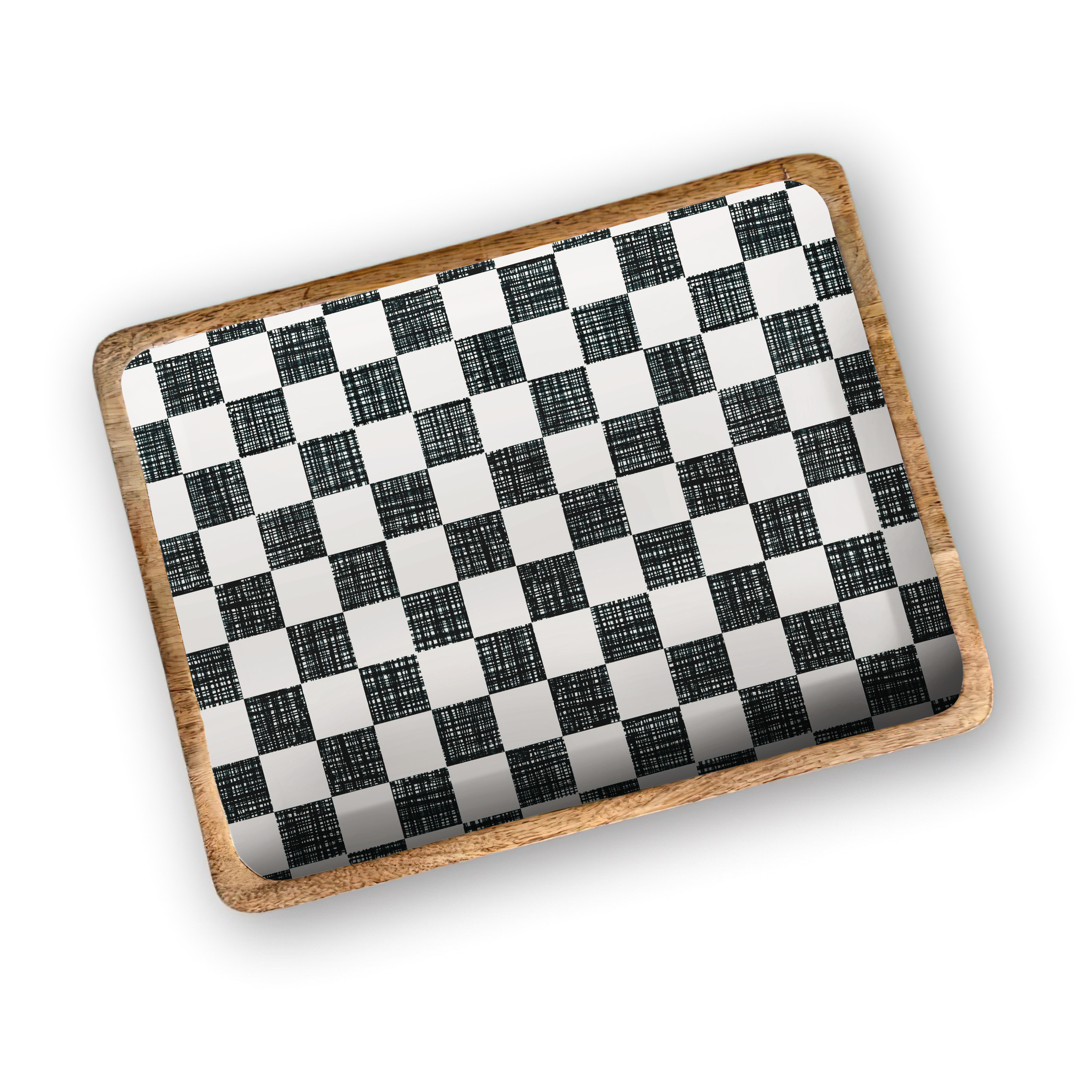 Black Check 13'X17" Decorative Tray Item