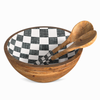 Black Check 12" Decorative Bowl