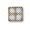 Blue Check Decorative Tray with 4 Compartments