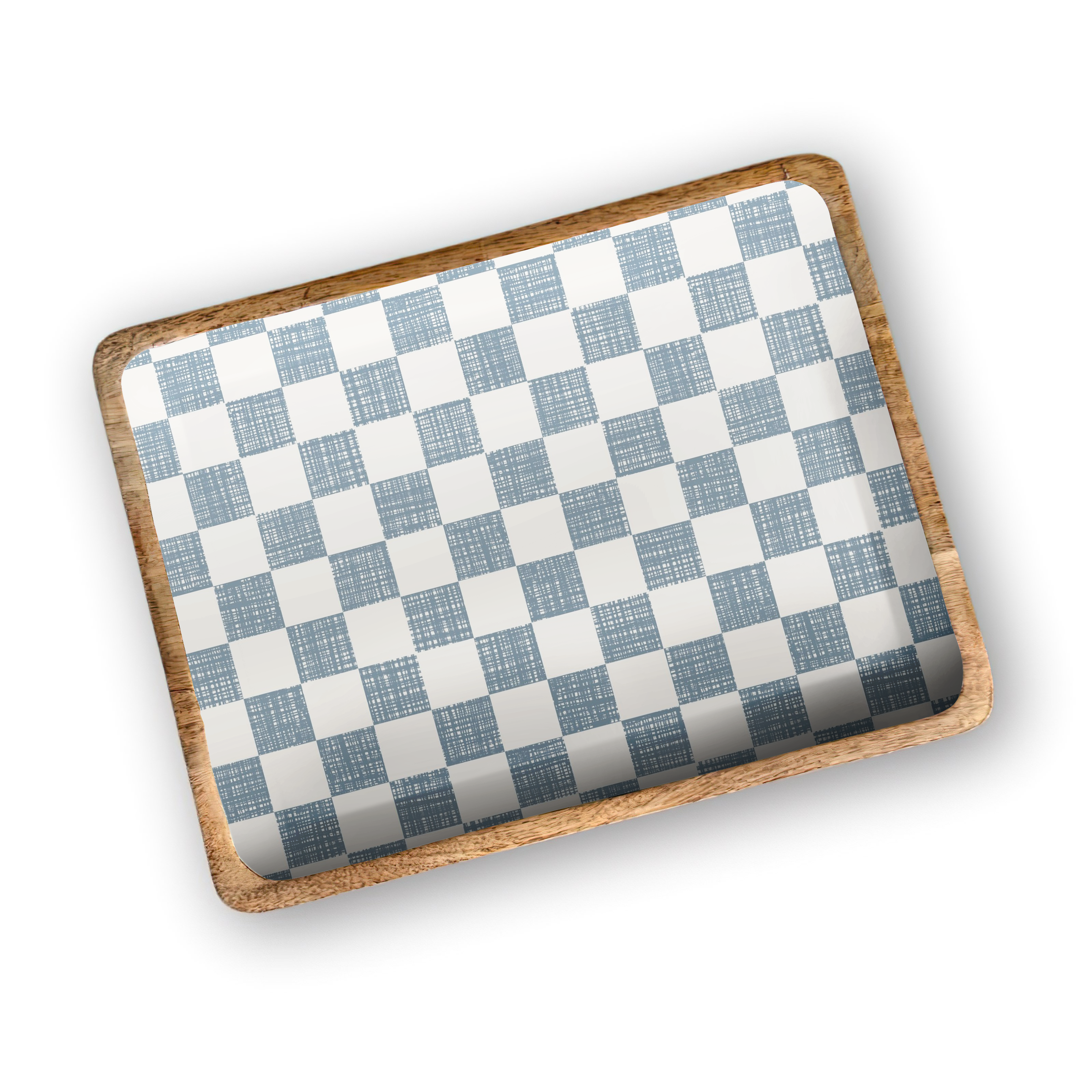 Blue Check 13'X17" Decorative Tray