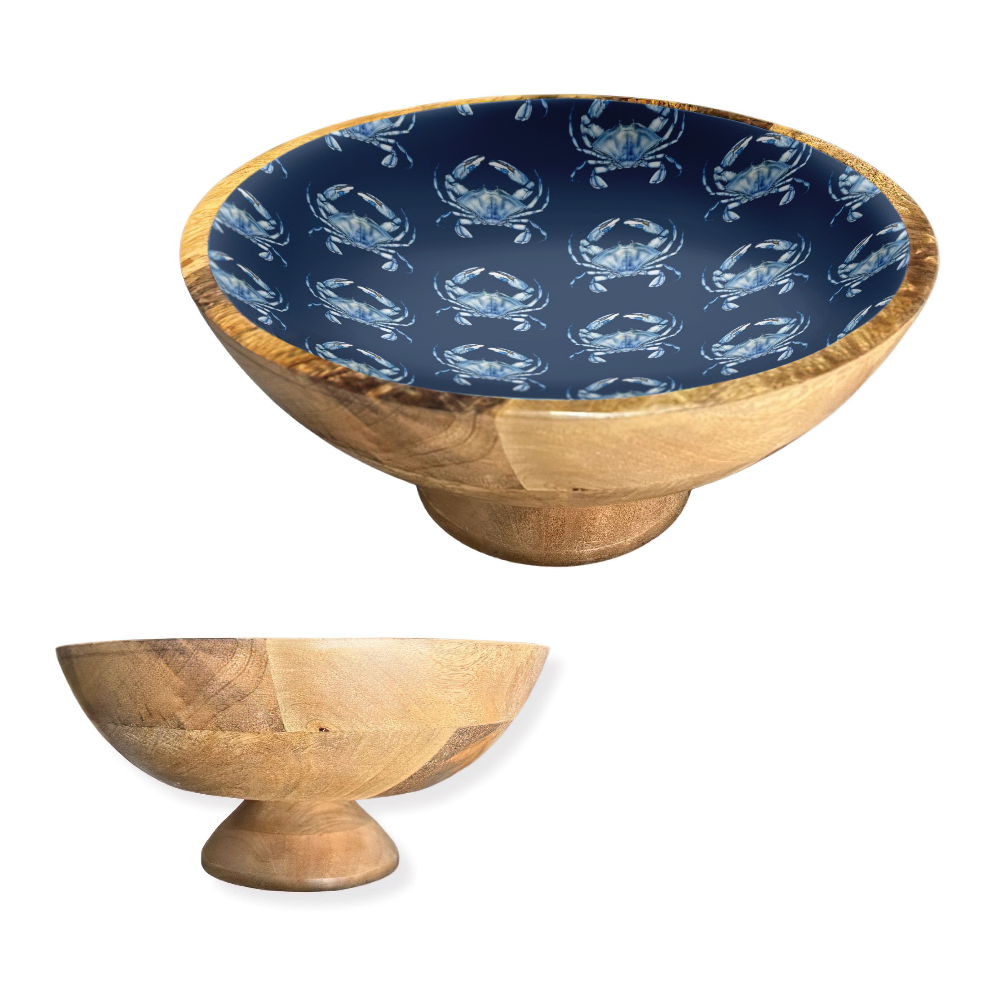 Blue Crab 12" Decorative Pedestal Bowl