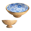 Blue Floral 12" Decorative Pedestal Bowl Item