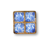 Blue Floral Decorative Tray with 4 Compartments