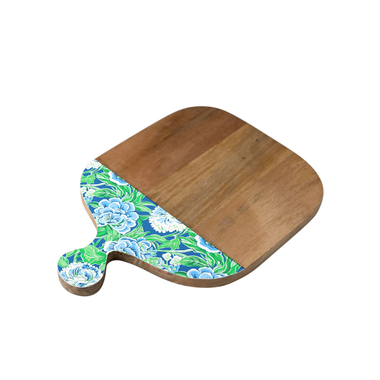 Blue and Green Floral 12"x16" Cutting Board