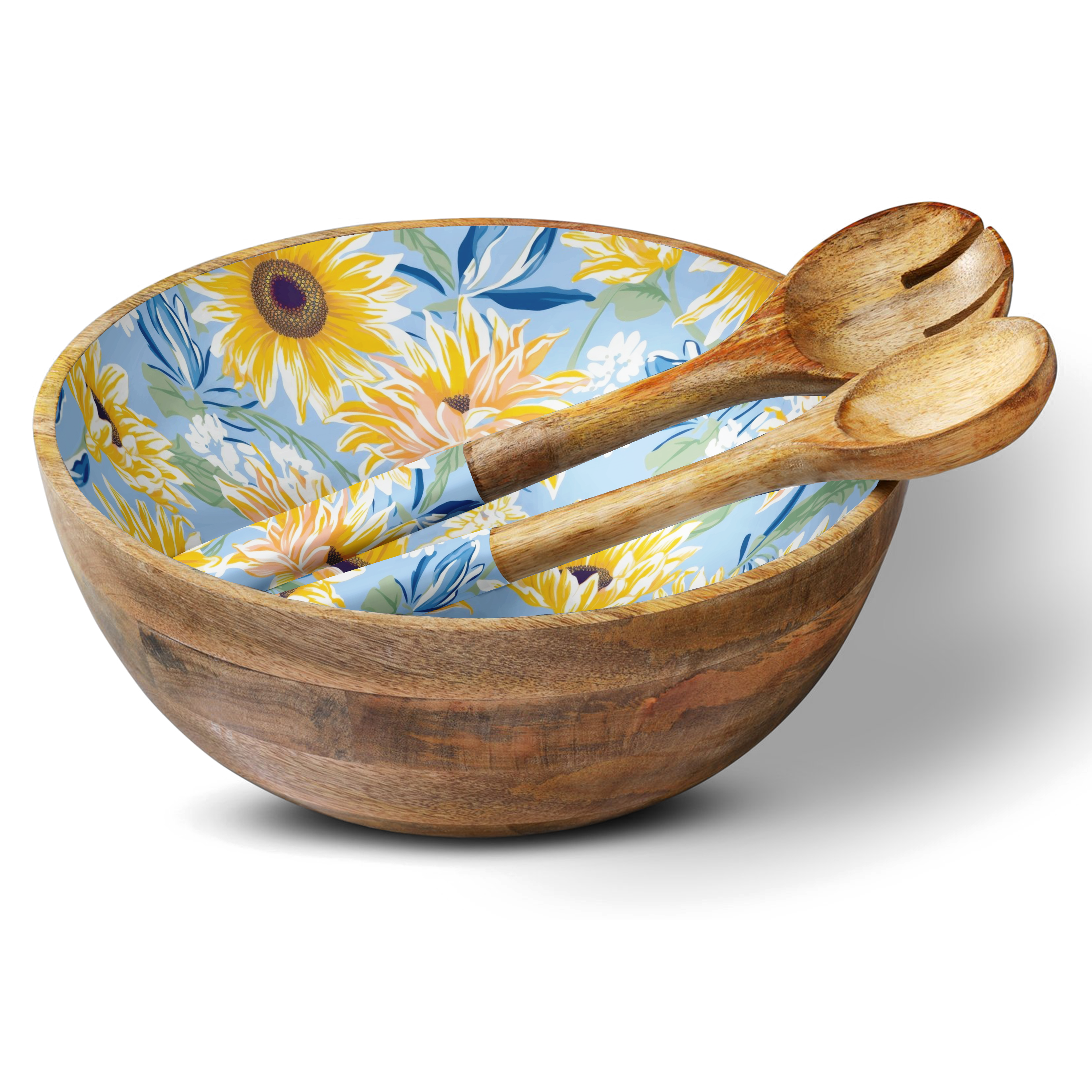Blue Sunflower 12" Decorative Bowl