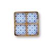 Blue Tile Decorative Tray with 4 Compartments
