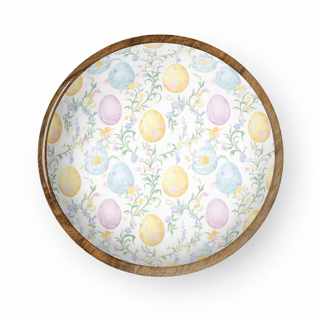 Floral Egg 10" Round Tray