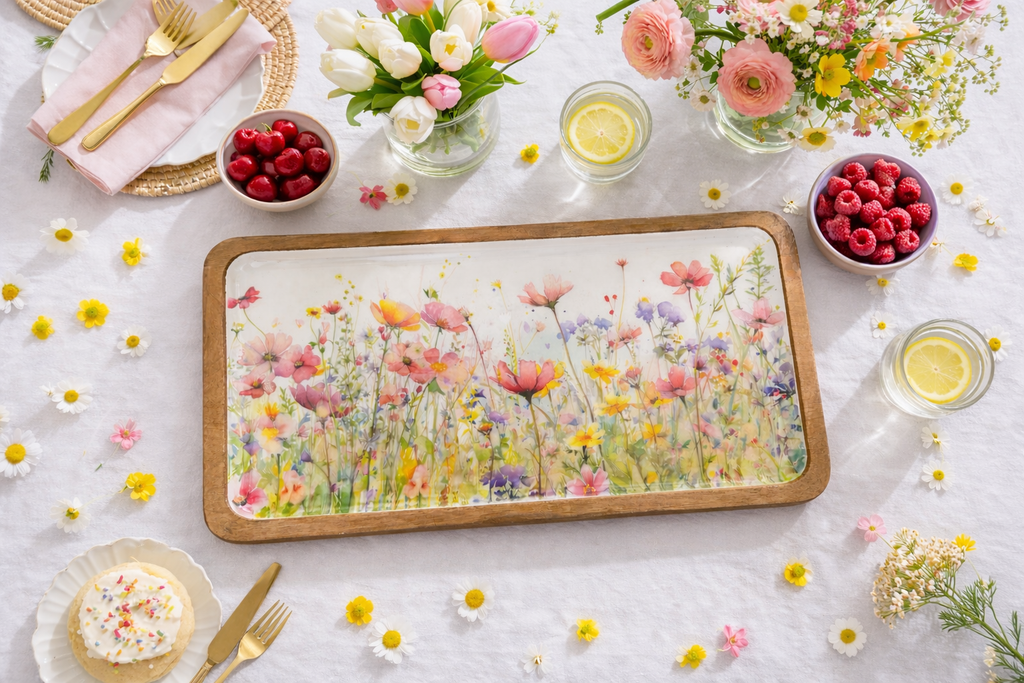 Spring Flowers 17" Tray