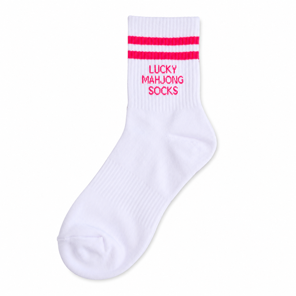 Lucky Mahjong Socks | Premium Cotton Women's Crew Socks | Funny Mahjong Gift | Mahjong Hostess Gift | Mahjong Tournament Prize