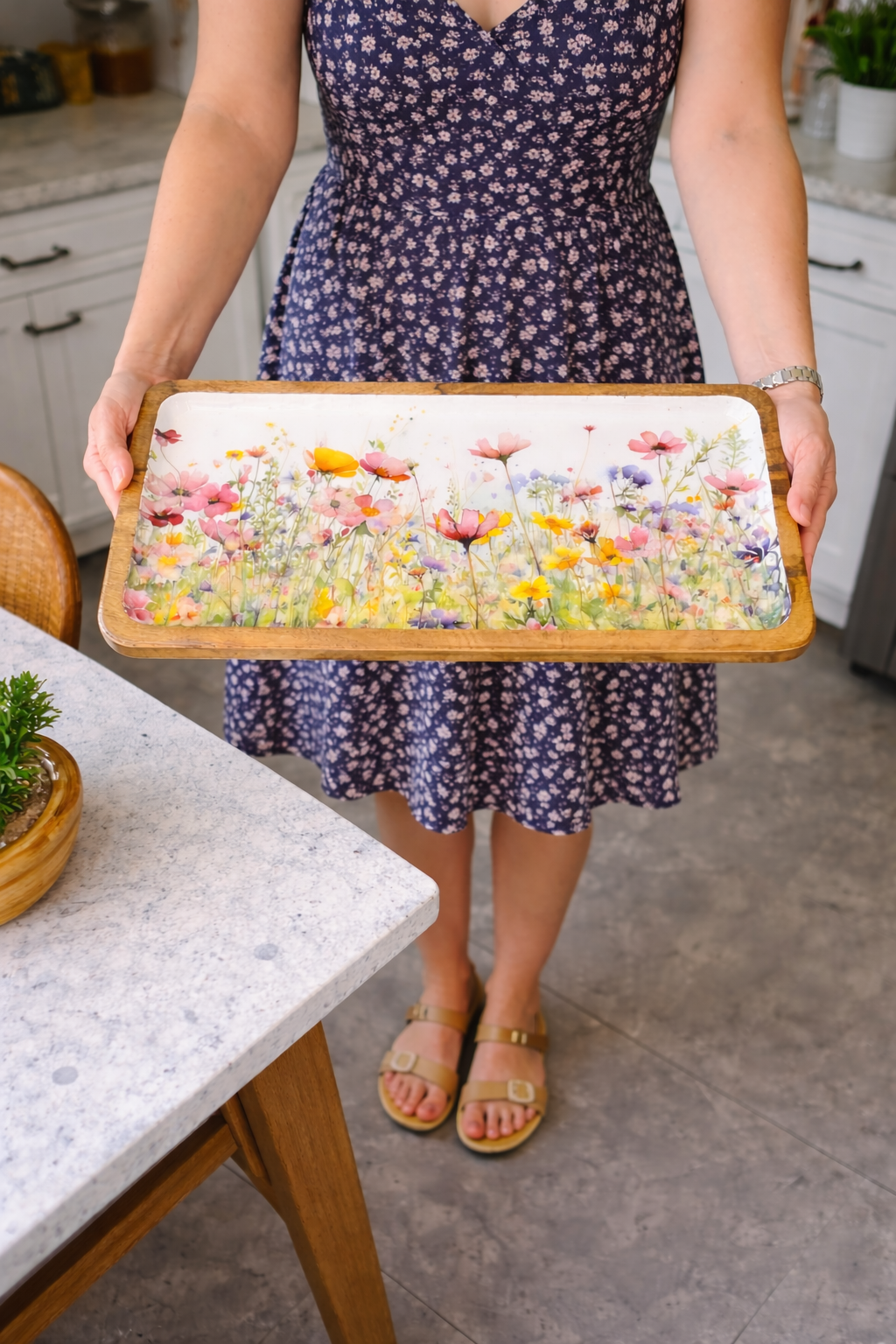 Spring Flowers 17" Tray