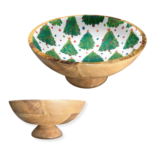 Fun Christmas Tree 12" Decorative Pedestal Bowl