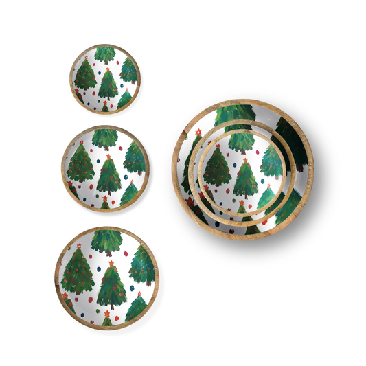 Fun Christmas Tree Set of 3 Decorative Bowls