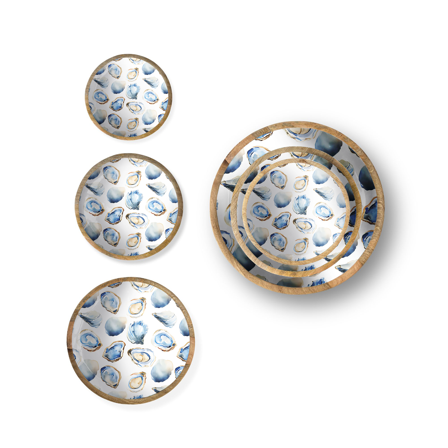 Oysters Set of 3 Decorative Bowls