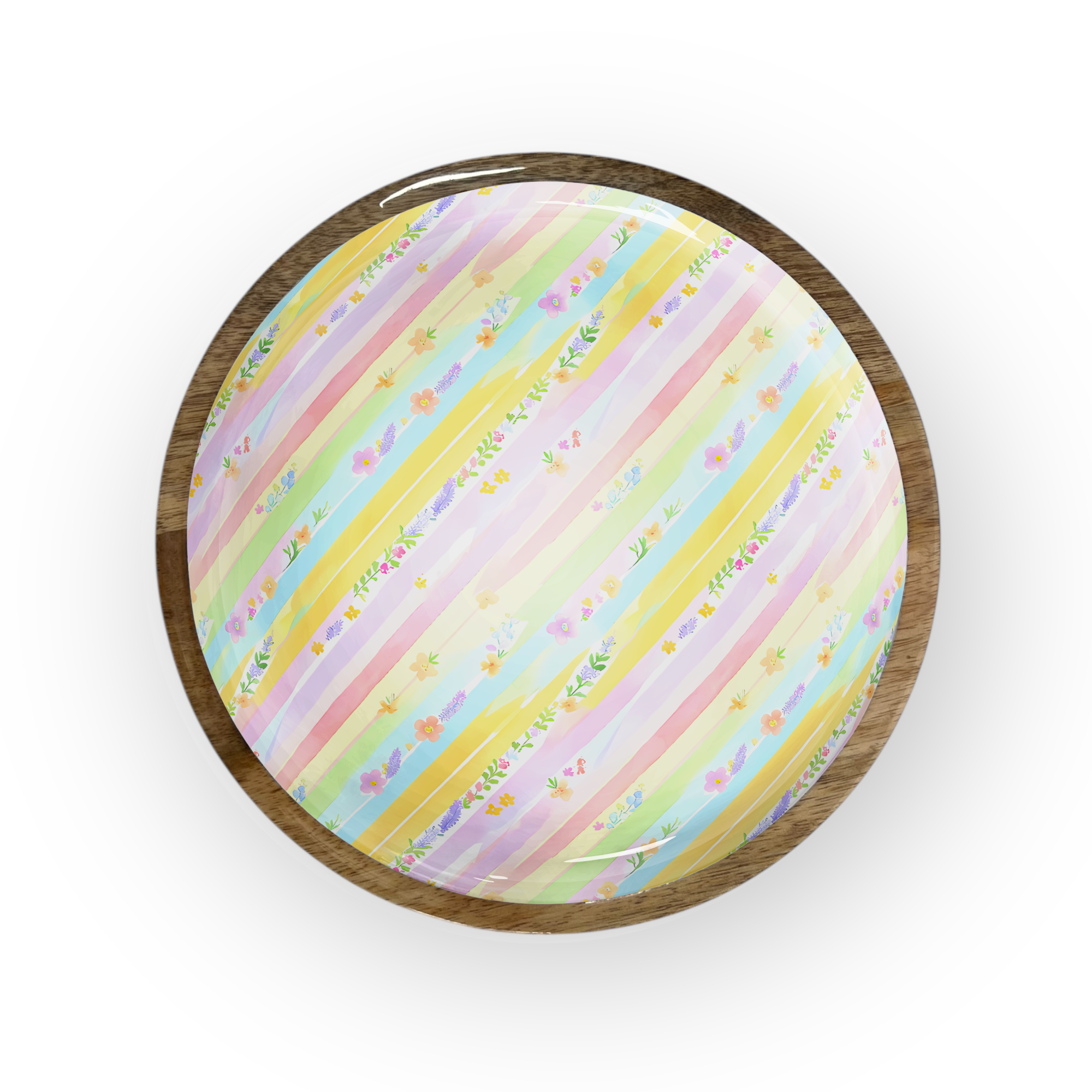 Spring Stripes 10" Round Tray