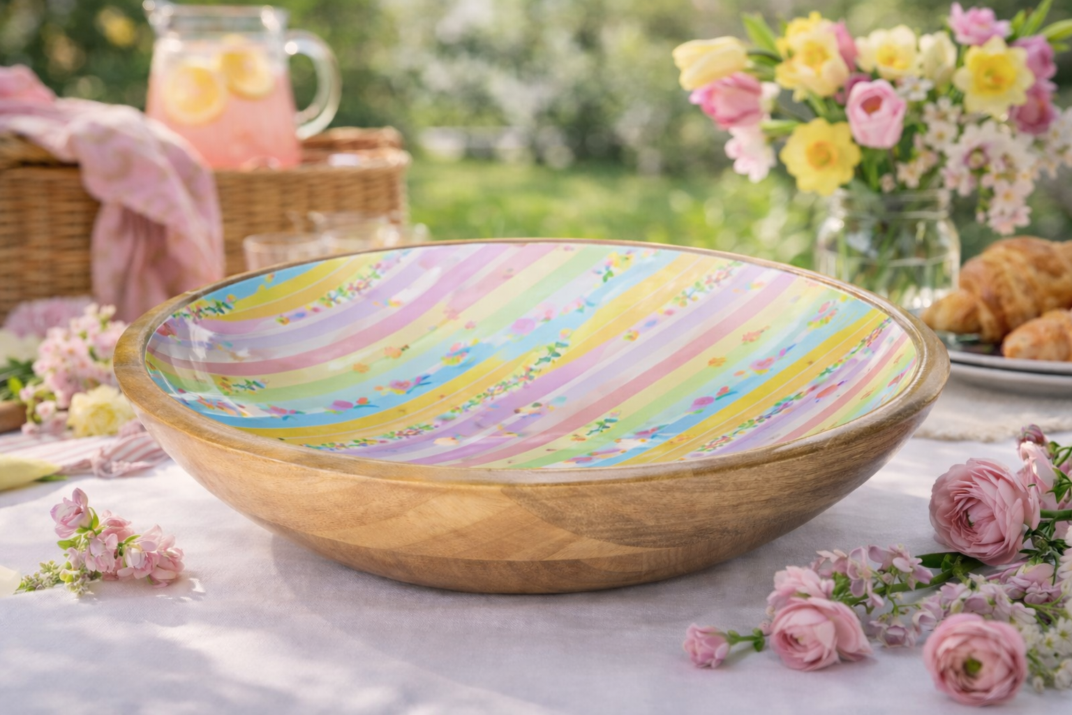 Spring Stripe 10" Shallow Bowl