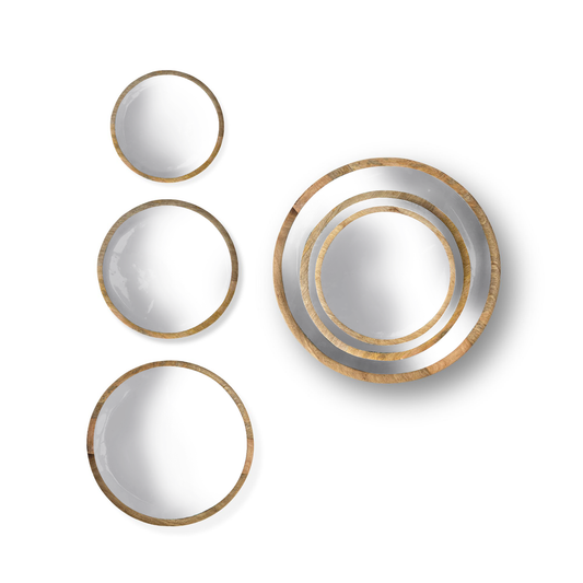 White Set of 3 Decorative Bowls