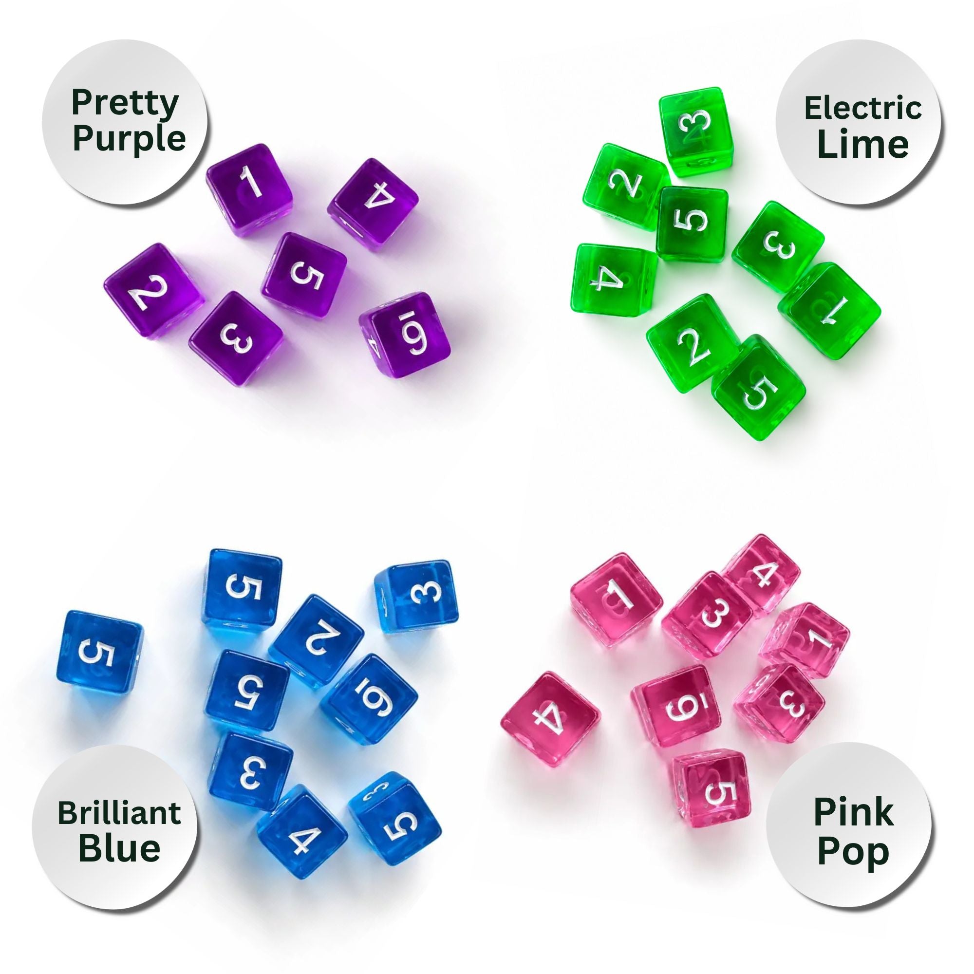 Specialty Mahjong Dice – Bright Translucent Acrylic (Set of 2)