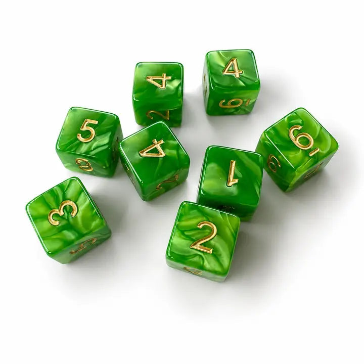 Pearlized Acrylic Mahjong Dice Set – Metallic Gold Numbering, Specialty Game Accessories