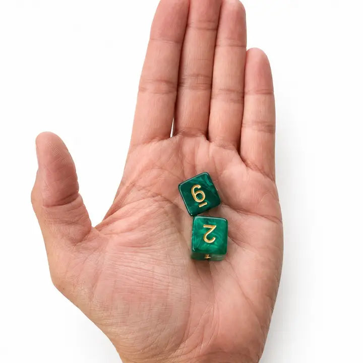 Pearlized Acrylic Mahjong Dice Set – Metallic Gold Numbering, Specialty Game Accessories