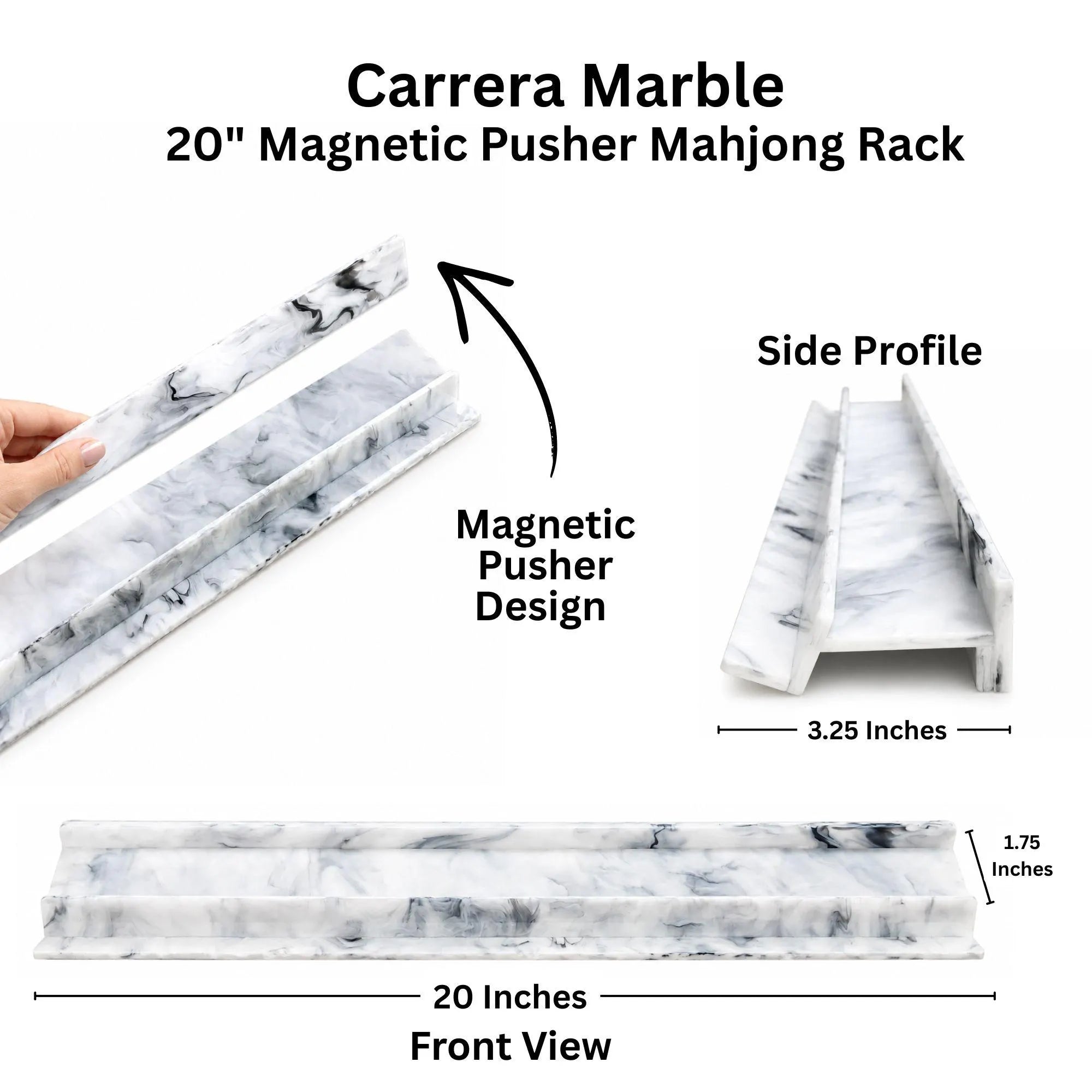 Signature Collection Acrylic Mahjong Racks – Set of 4, 20" Luxury Tile Holders