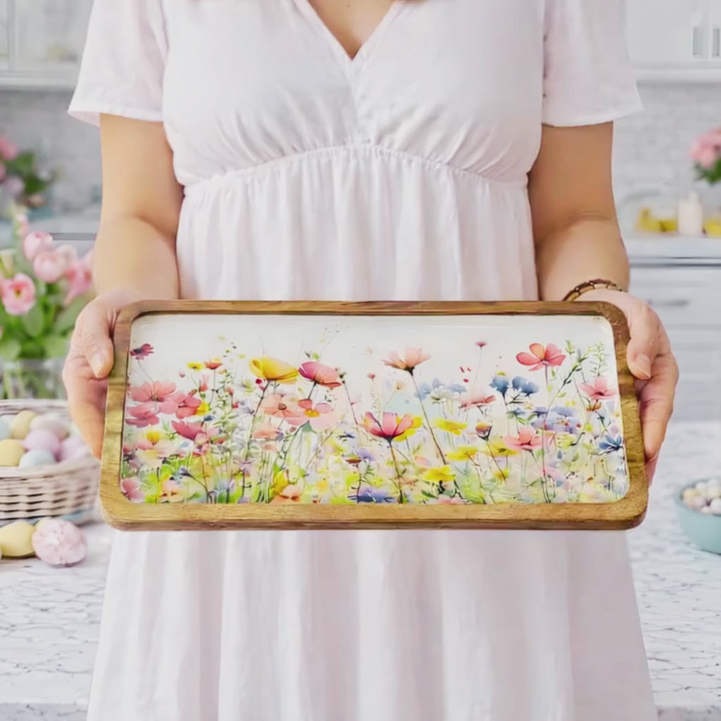 Spring Flowers 17" Tray